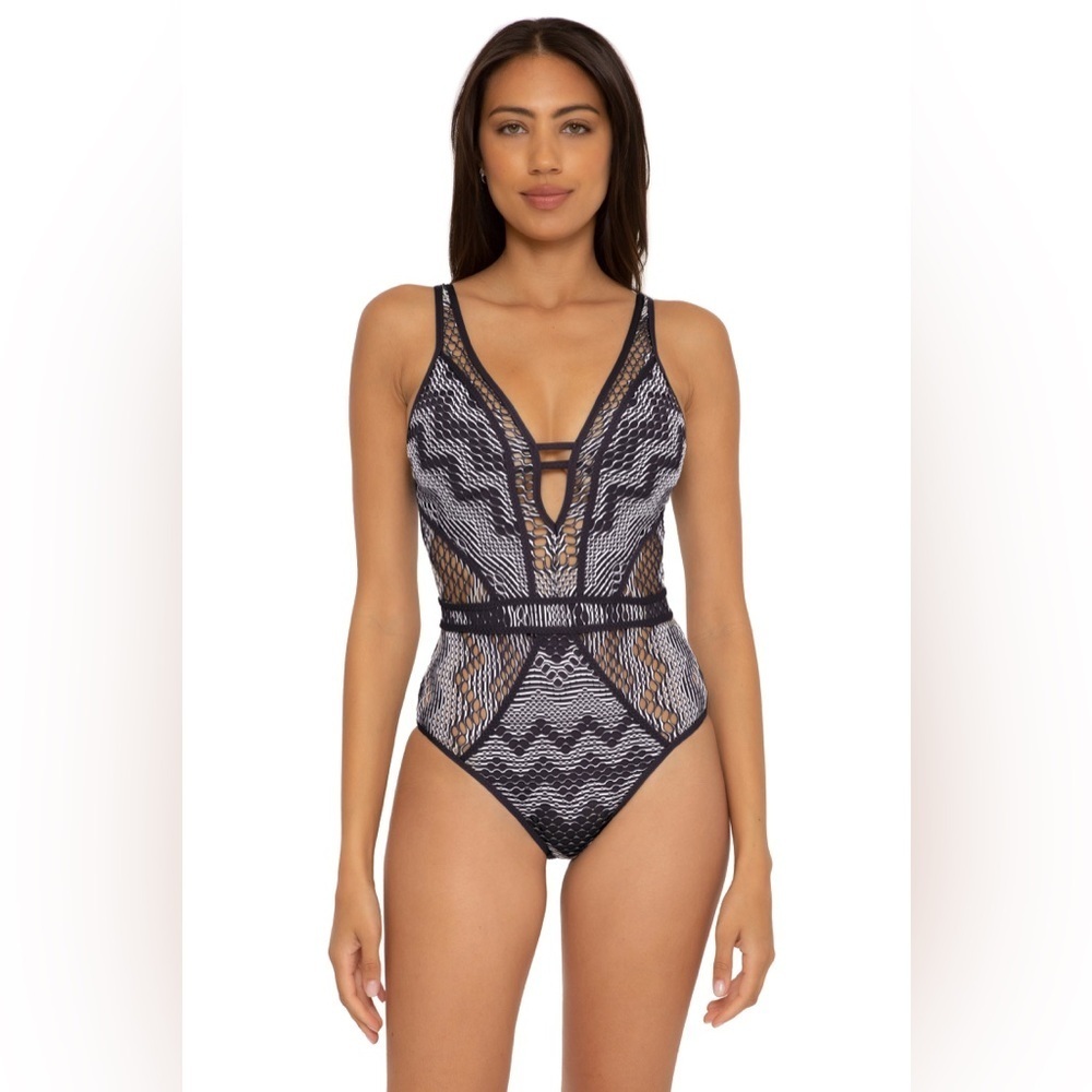 Becca By Rebecca Virtue One Piece Reveal Plunge Swimsuit